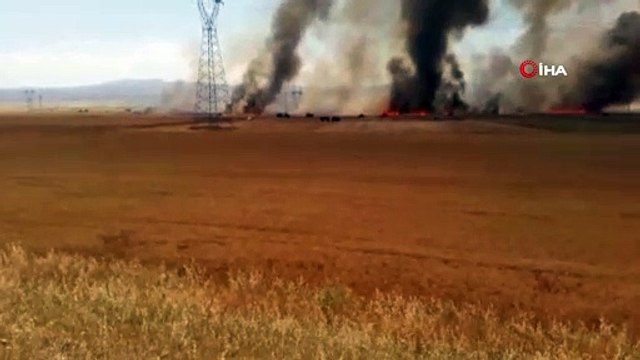 Gaziantep’te buğday ekili arazide yangın