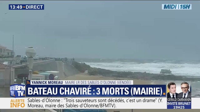Un bateau de la SNSM chavire : Avec une mer comme celle-ci, on ne sort pas , selon le maire des Sables-d'Olonne