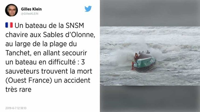 Vendée. En pleine tempête Miguel, un bateau de la SNSM chavire aux Sables-d’Olonne : trois morts