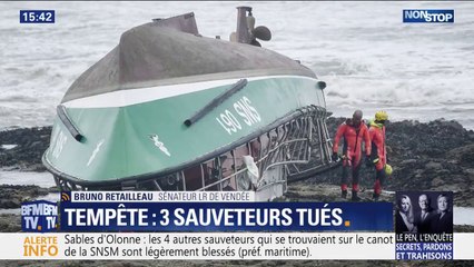 Bruno Retailleau (sénateur LR de Vendée) évoque les conditions météo au moment où la vedette de la SNSM a chaviré