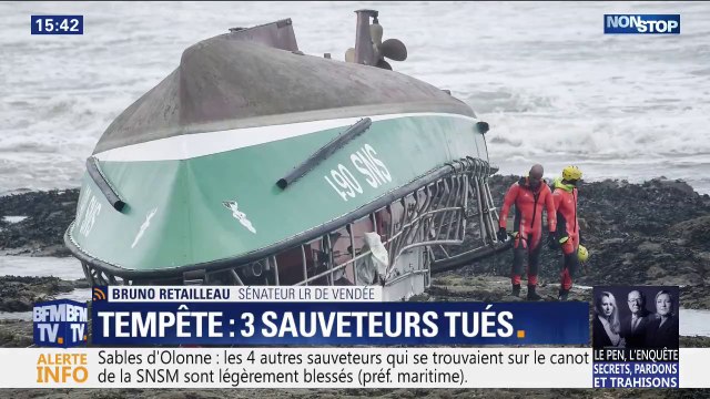 Bruno Retailleau (sénateur LR de Vendée) évoque les conditions météo au moment où la vedette de la SNSM a chaviré