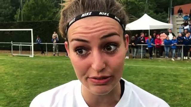 Coupe du Rhône Féminine Vial – Megane KALLA réagit après la victoire du FC BORDS de SAONE contre le FC CHAPONNAY-MARENNES