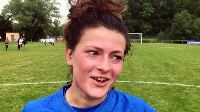 Coupe du Rhône Féminine Vial – Marine ROUCHON réagit après la défaite du FC CHAPONNAY-MARENNES contre le FC BORDS de SAÔNE