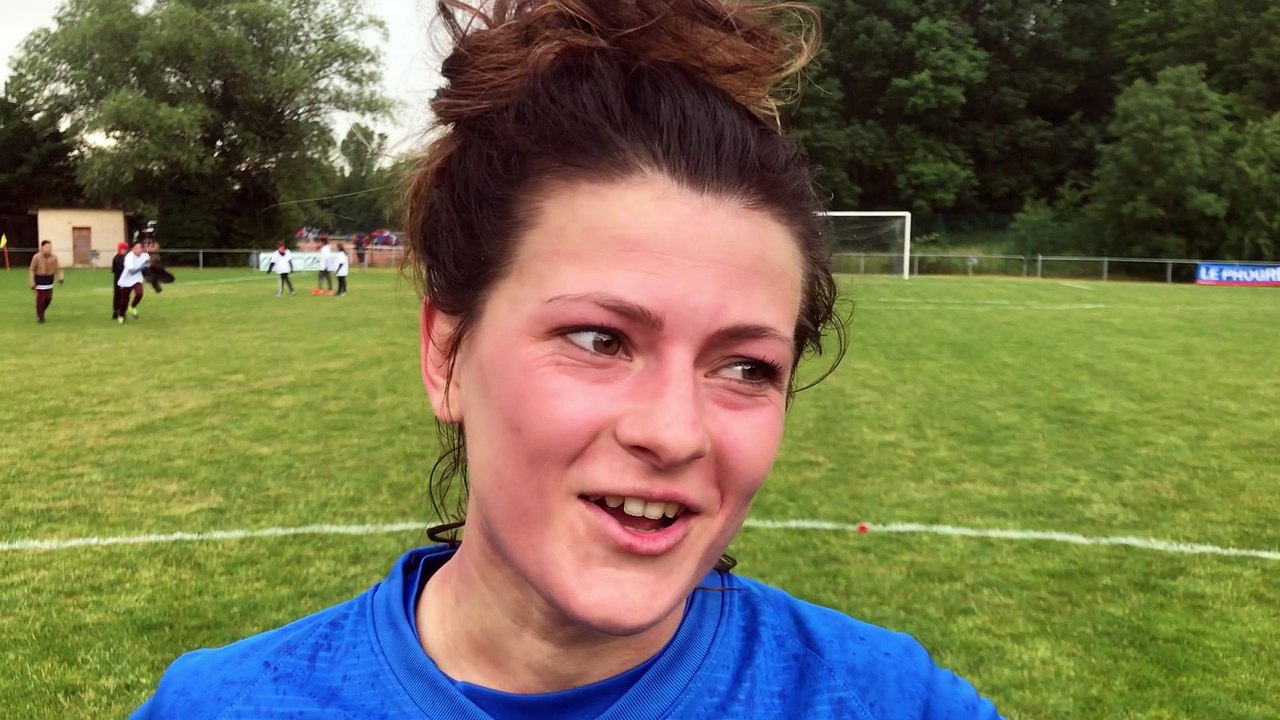 Coupe du Rhône Féminine Vial – Marine ROUCHON réagit après la défaite du FC CHAPONNAY-MARENNES contre le FC BORDS de SAÔNE