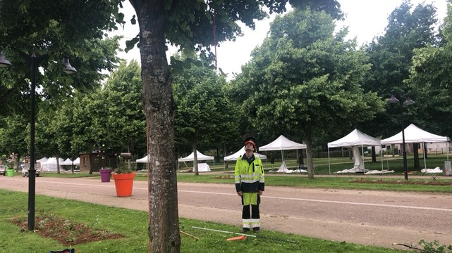 Le parc des Promenades après la tempête
