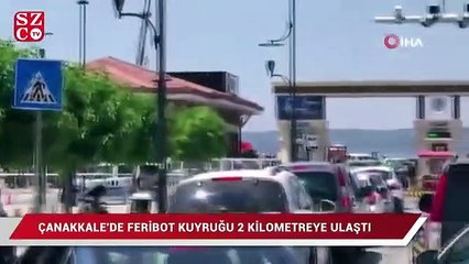 Çanakkale'de feribot kuyruğu 2 kilometreye ulaştı