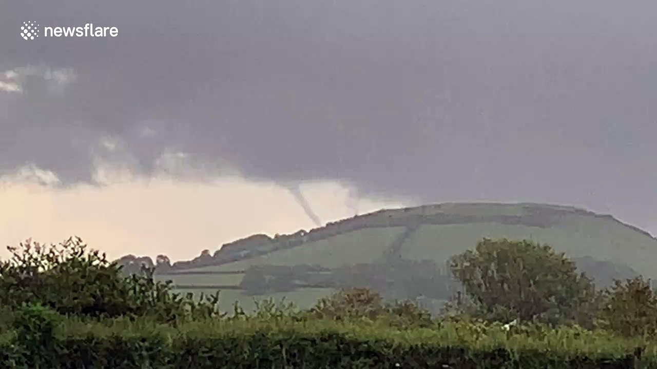 Funnel cloud forms in Somerset, UK