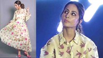 Hina Khan makes grand entry in floral midi dress at event; Watch video | Boldsky