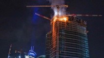 آتش‌سوزی در برج ۱۳۰ متری در حال ساخت ورشو