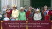Queen Elizabeth balcony appearance at Trooping the Colour parade