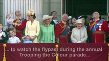 Queen Elizabeth balcony appearance at Trooping the Colour parade