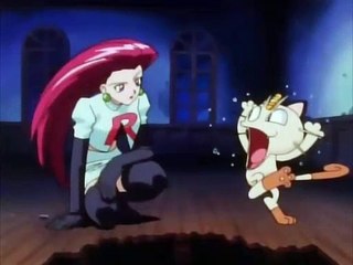 Pokemon - Meowth klorer Jessie i ansiktet