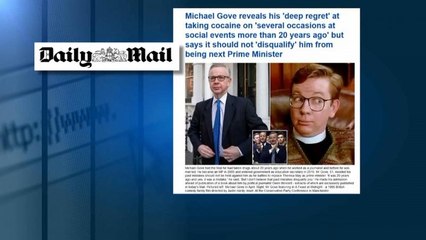 Michael Gove admite que consumió cocaína hace dos décadas