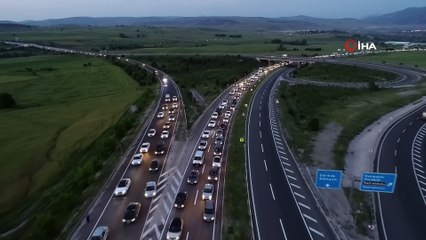 70 kilometrelik bayram dönüşü kuyruğu