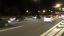 TEM Otoyolu Düzce kesiminde gece saatlerinde trafik durarak ilerliyor