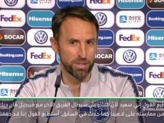 لقطة: كرة قدم: على الأقل لن يطالنا التشويش– ساوثغايت عن تشويش الجماهير لفان ديك