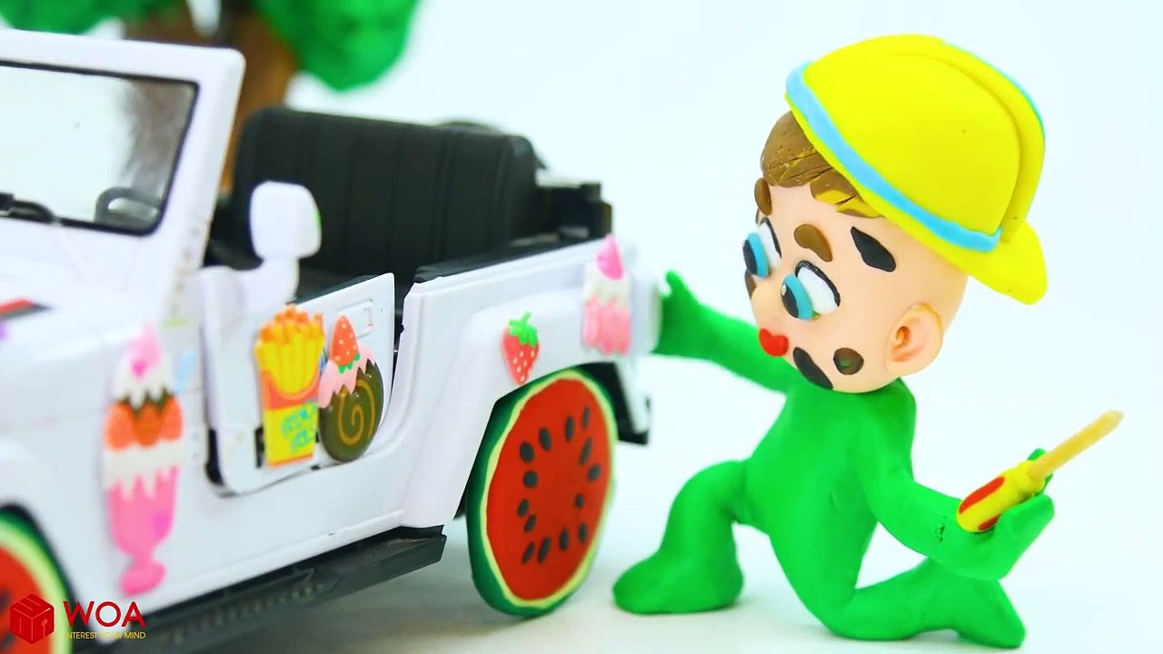 Funny Play Doh Stop Motion Baby Learn Repair Ca...