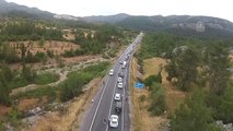 Antalya-Konya karayolunda araç yoğunluğu