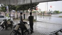 Şuhut'ta şiddetli yağış etkili oldu