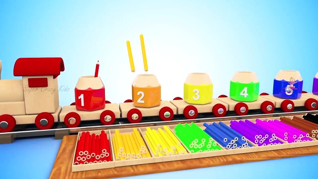 Wooden Toy Cars Transport Truck to Learn Colors for Children - 3D Kids Toddler Educational Video