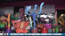 Un poulpe géant en plastique pour sensibiliser à l'écologie