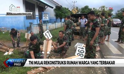TNI Mulai Rekonstruksi Rumah Warga yang Terbakar Pasca-kerusuhan di Buton