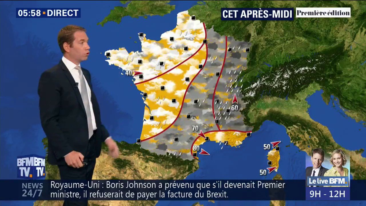 Pas mal d'averses ce lundi et des températures...