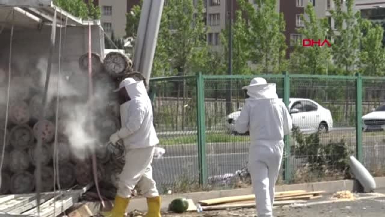 DİYARBAKIR Arı kovanı yüklü kamyonet devrildi,...