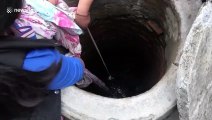 Chinese girl clings onto bed sheets for 15 minutes after falling down a well