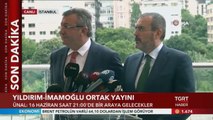 Binali Yıldırım ve Ekrem İmamoğlu Ortak Yayında Buluşuyor