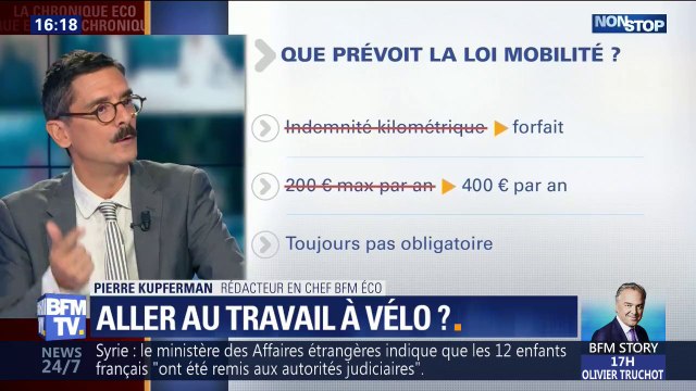 Que prévoit la loi mobilité pour inciter les Français à se rendre au travail à vélo ?