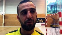 Finale Coupe LAuRA Futsal – Nicolas KARILAOS réagit après la victoire de FS MONT D’OR contre COURNON Futsal