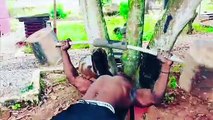 AFRICAN Bodybuilders Training in REAL STREET GYM!!!