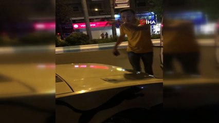 Trafikte yüksek sesten ceza kesilen sürücü drift yaparak tepki gösterdi