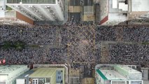Bird’s-eye view of Hong Kong protest against extradition law proposal