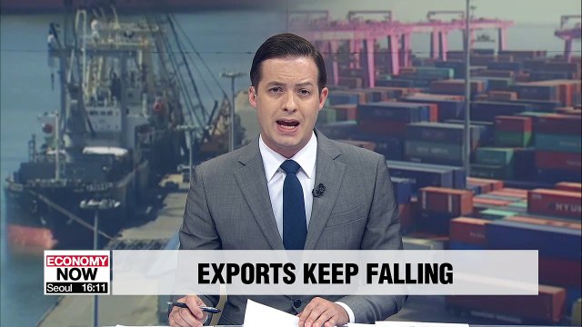 S. Korea's exports fall 16.6% y/y to US$ 10.3 bil. in first 10 days of June: Data