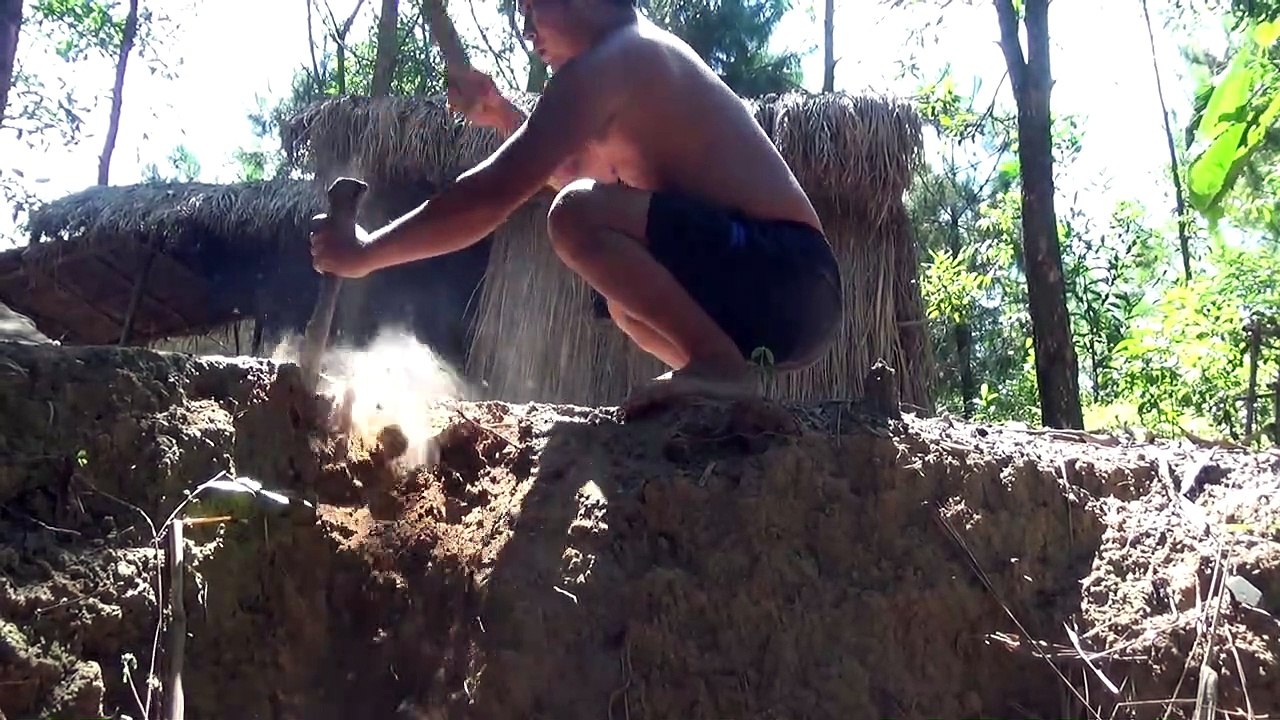 Primitive Life:Stone-Swimming Pool-part1!