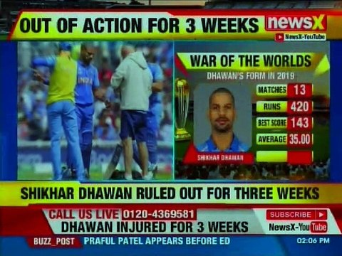 ICC World Cup 2019: Shikhar Dhawan Injured, Ruled Out For 3 Weeks | NewsX