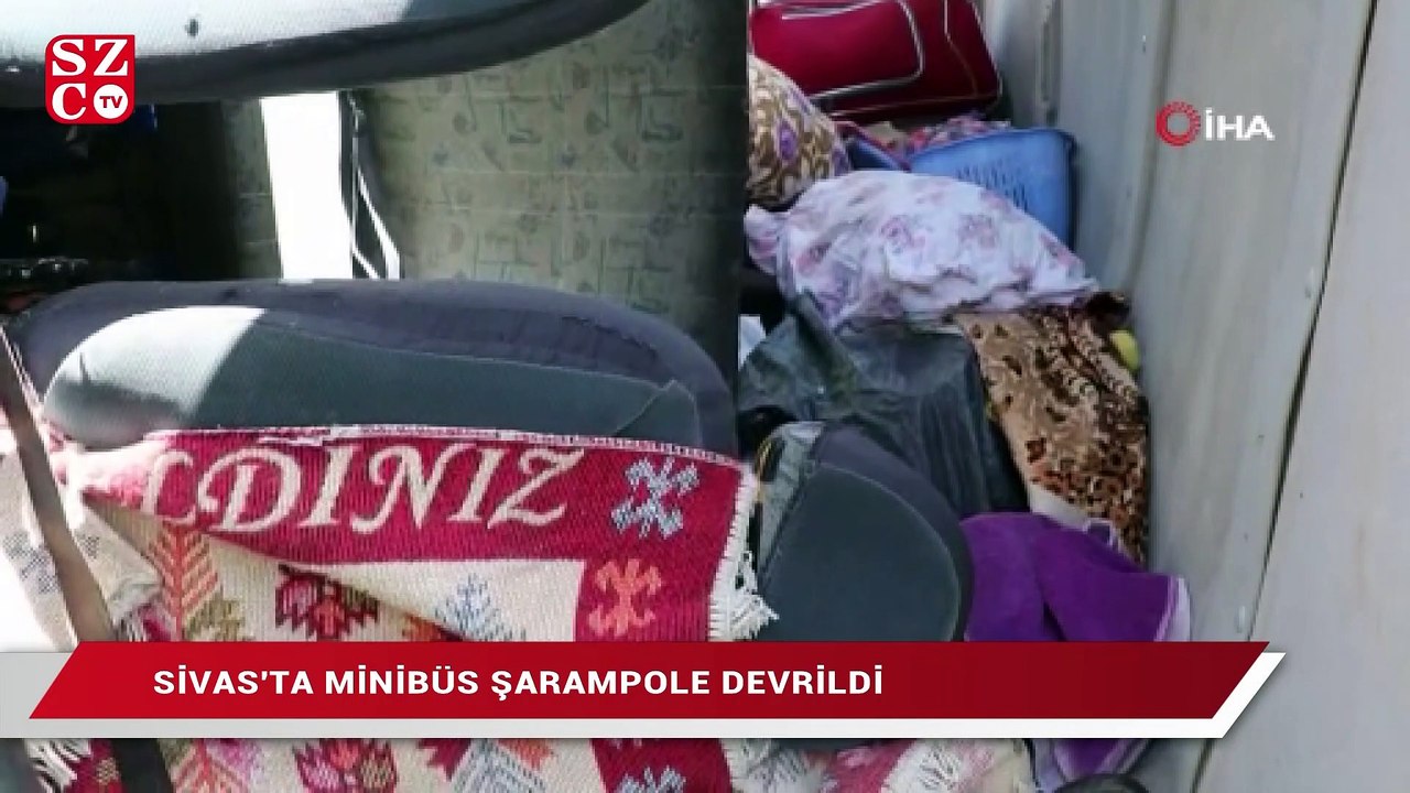 Sivas’ta minibüs şarampole devrildi: 16 yaralı