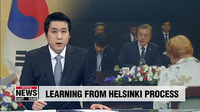 Pres. Moon discusses establishing peace on Korean Peninsula with Finnish statepersons