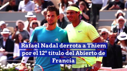 Rafael Nadal derrota a Thiem por el 12º título del Abierto de Francia
