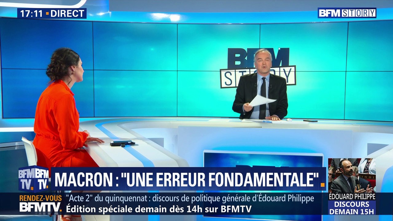 Gilets jaunes: Emmanuel Macron admet avoir fait une "erreur fondamentale" sur la gestion de la crise