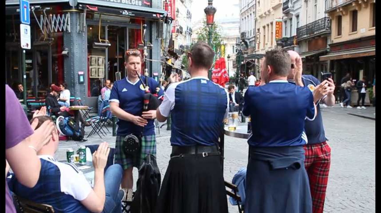 Belgique-Ecosse: ambiance dans Bruxelles avec les supporters
