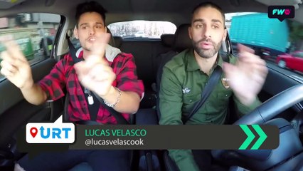 Cancionero en el auto de Urban con Lucas Velasco