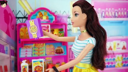 Barbie Bedroom Doll Morning Routine - Toy Grocery Store,  Doll house kitchen - Kids Toy Video