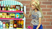 Barbie House Cleaning Morning Routine - Grocery Store Supermarket Toy Shopping