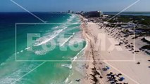 Sargazo en Playa Delfines de Cancún