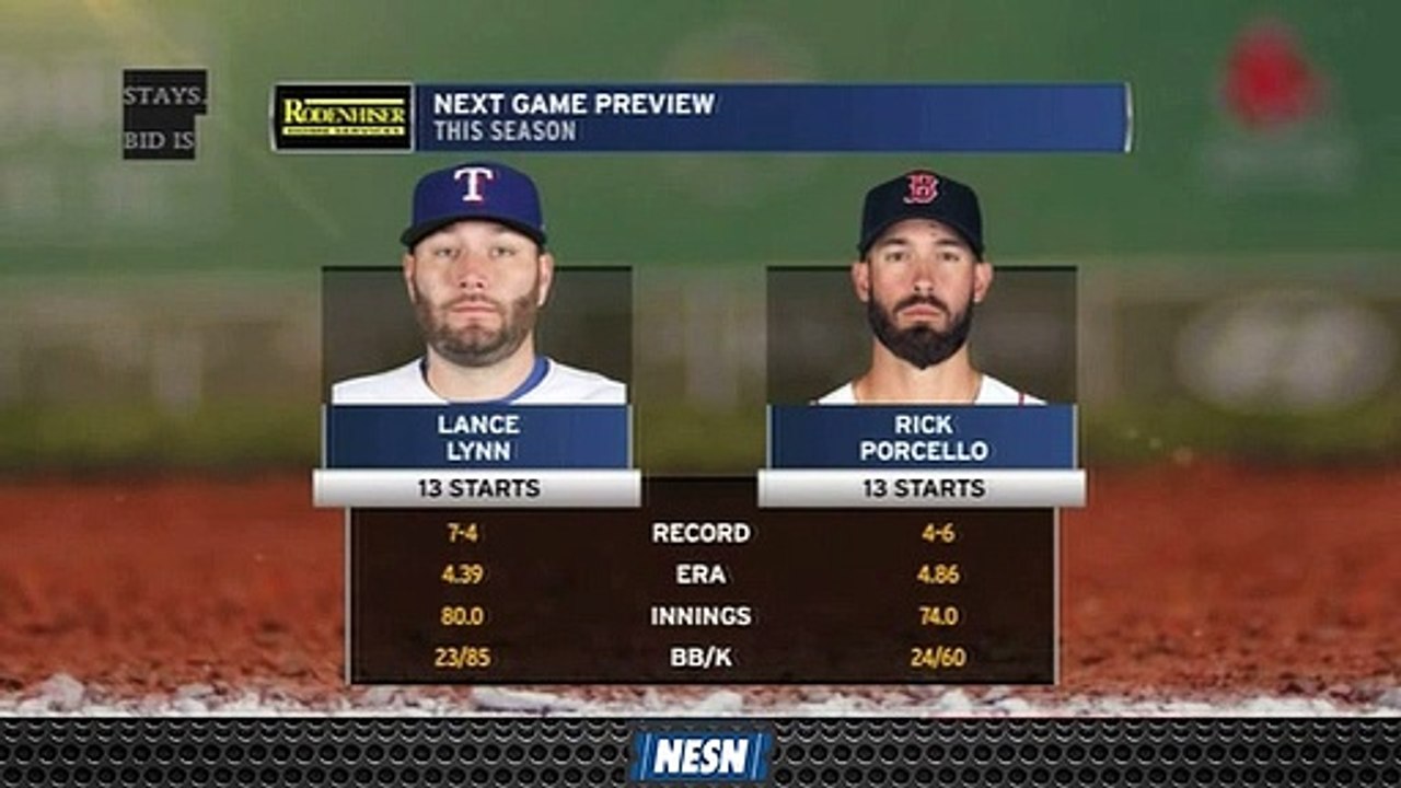 Rick Porcello To Start For Red Sox Against Lance Lynn, Rangers on Wednesday
