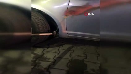 Satılık aracı görmeye gelen müşteri yılanla karşılaştı