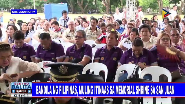 Bandila ng Pilipinas, muling itinaas sa memorial shrine sa San Juan